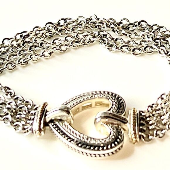 New with tags Shey Couture Sterling Silver with 14K  Diamond Heart Bracelet - Picture 15 of 16